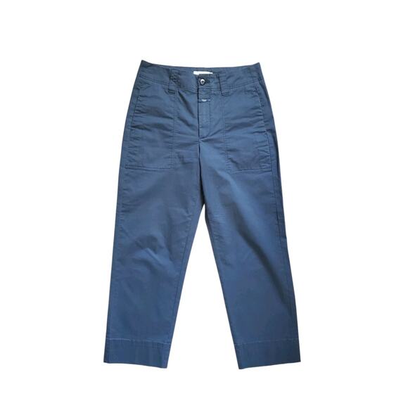 Closed Blue Pima Cotton Blend Josy Carpenter Pockets Straight Pants, Women's 27 - Picture 1 of 12